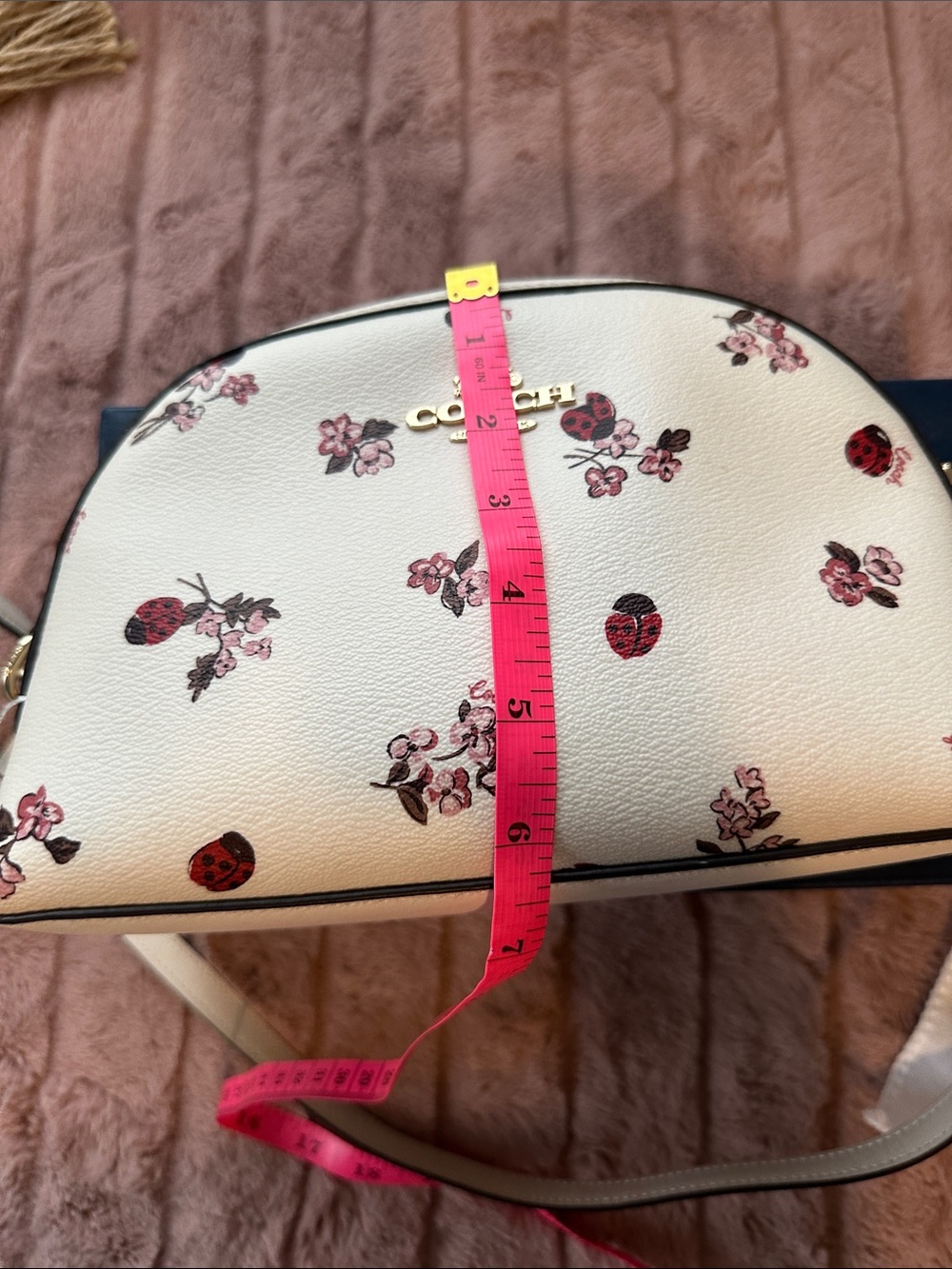 Coach Cream Floral & Ladybug Leather Crossbody - Picture 10 of 11